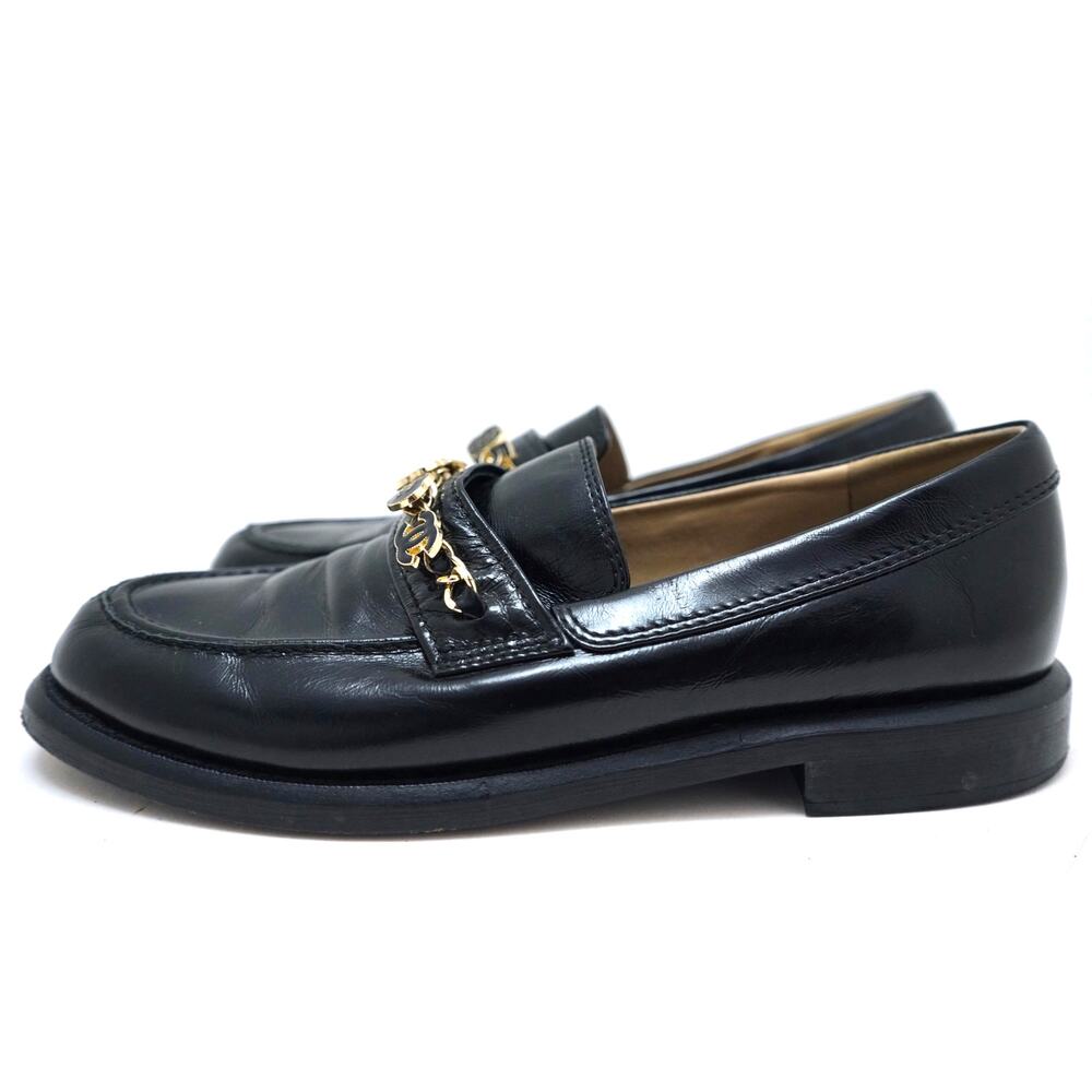 Chanel Penny Loafers Moccasins Charms Black Womens 41C - Picture 2 of 11